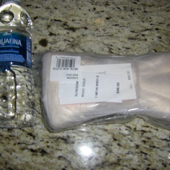 Betsey Johnson Kitsch Metal Bow Clutch Rose Gold Small Size NWT - Picture 11 of 16